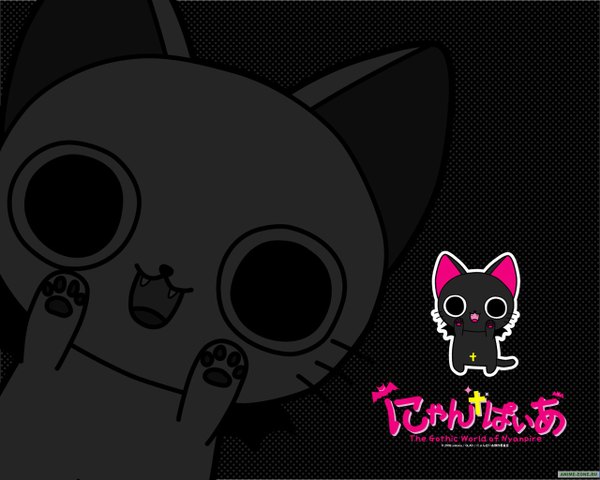 Anime picture 1280x1024 with nyanpire the animation nyanpire smile vampire cat cross