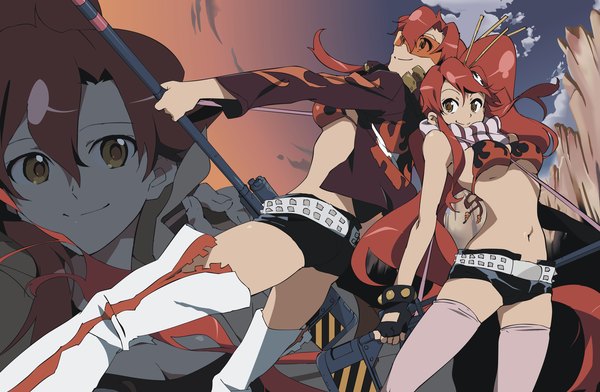 Anime picture 2568x1678 with tengen toppa gurren lagann gainax yoko littner highres light erotic tagme