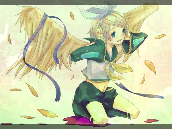 Anime picture 1600x1200 with vocaloid kagamine rin girl wings tagme