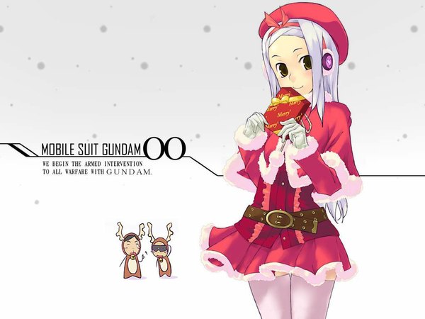 Anime picture 1024x768 with mobile suit gundam mobile suit gundam 00 sunrise (studio) soma peries christmas santa claus costume