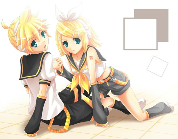 Anime picture 1035x810 with vocaloid kagamine rin kagamine len girl tagme