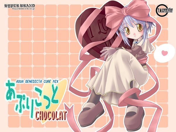 Anime picture 1280x960 with ragnarok online acolyte (ragnarok online) ishihara masumi single looking at viewer blush short hair yellow eyes silver hair full body wallpaper girl gloves bow ribbon (ribbons) hair bow heart speech bubble