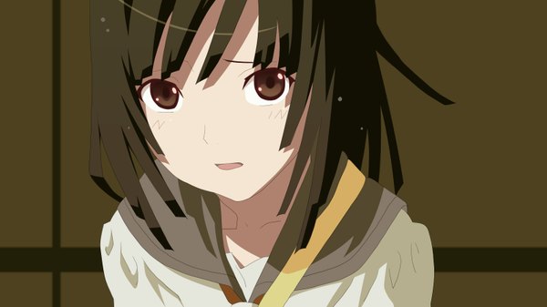 Anime picture 1600x900 with bakemonogatari shaft (studio) monogatari (series) sengoku nadeko wide image close-up vector