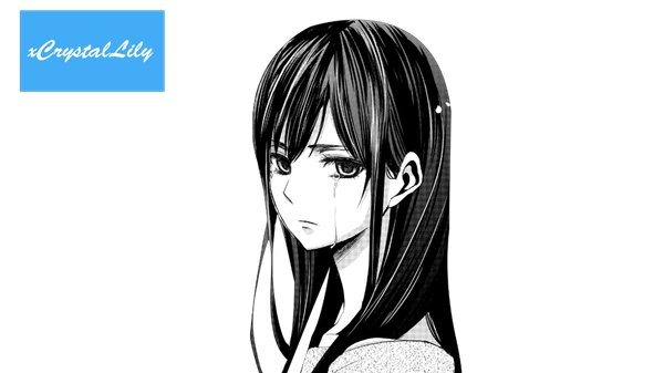 Anime picture 1280x720 with citrus (saburouta) aihara mei xcrystallily single long hair looking at viewer wide image scan inscription tears turning head monochrome transparent background girl
