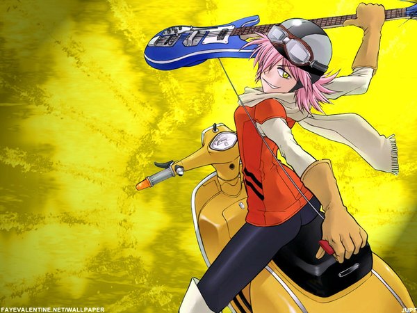 Anime picture 1024x768 with flcl gainax haruhara haruko guitar tagme
