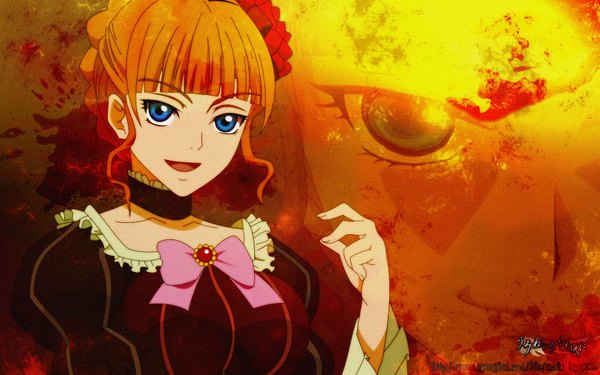Anime picture 1680x1050 with umineko no naku koro ni beatrice wide image signed wallpaper vector