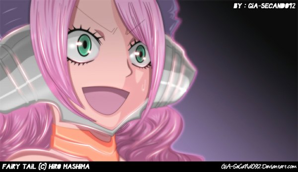 Anime picture 1000x579 with fairy tail jenny realight seireiart single long hair open mouth simple background smile wide image green eyes pink hair sweat coloring portrait face girl