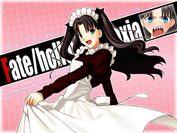 Anime picture 1024x768 with fate (series) fate/stay night fate/hollow ataraxia studio deen type-moon toosaka rin maid