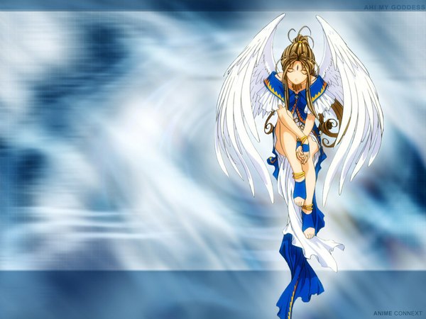 Anime picture 1024x768 with aa megami-sama anime international company belldandy wings tagme