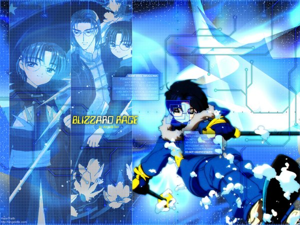 Anime picture 1024x768 with card captor sakura clamp hiiragizawa eriol clow reed blue background