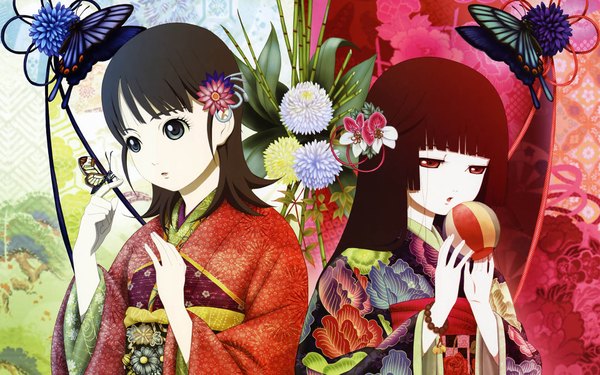 Anime picture 1920x1200 with hell girl studio deen enma ai highres wide image