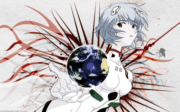 Anime picture 2560x1600 with neon genesis evangelion gainax ayanami rei honchay highres wide image signed third-party edit nerv