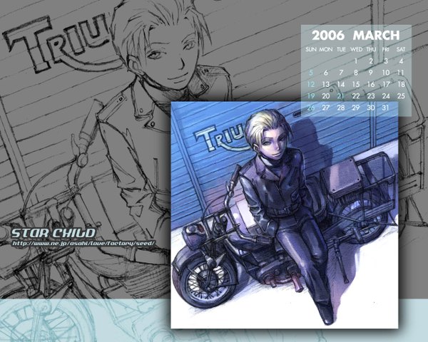 Anime picture 1280x1024 with motorcycle tagme