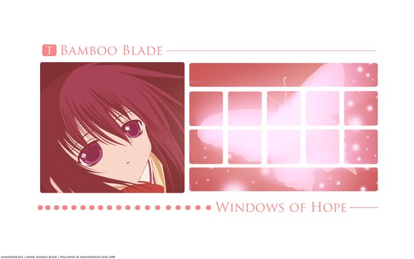 Anime picture 1920x1200 with bamboo blade kawazoe tamaki highres wide image insect butterfly