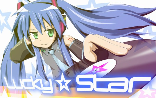 Anime picture 1280x800 with lucky star vocaloid kyoto animation hatsune miku wide image parody girl
