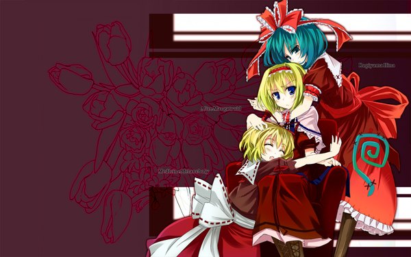 Anime picture 1680x1050 with touhou alice margatroid kagiyama hina medicine melancholy gotyou highres wide image girl