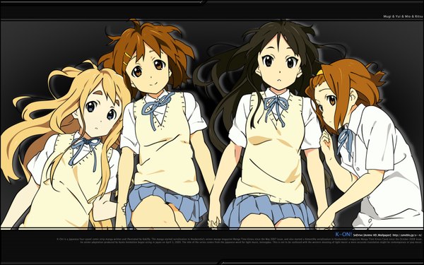 Anime picture 1920x1200 with k-on! kyoto animation akiyama mio hirasawa yui kotobuki tsumugi tainaka ritsu highres wide image