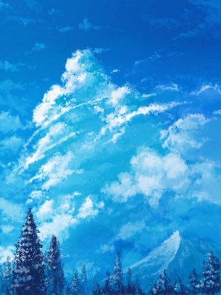 Anime picture 6000x8000 with 108 tall image highres absurdres sky cloud (clouds) no people landscape scenic plant (plants) tree (trees) forest