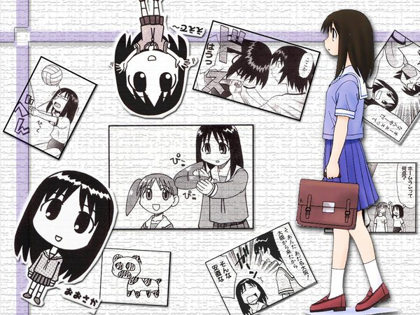 Anime picture 1024x768 with azumanga daioh j.c. staff kasuga ayumu girl tagme
