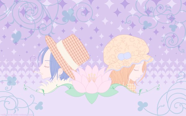 Anime picture 2560x1600 with nana madhouse osaki nana nana komatsu highres wide image flower (flowers) hat lotus