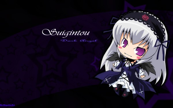 Anime picture 1680x1050 with rozen maiden suigintou wide image chibi