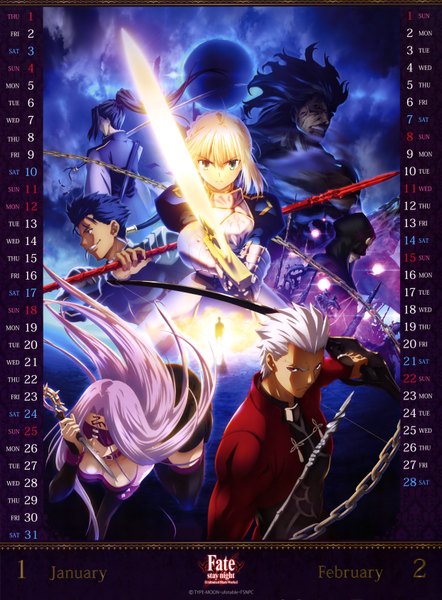 Anime picture 4966x6738 with fate (series) fate/stay night type-moon artoria pendragon (all) saber rider archer (fate) cu chulainn (fate) cu chulainn (fate/stay night) long hair tall image highres short hair blue eyes black hair blonde hair multiple girls brown eyes blue hair absurdres