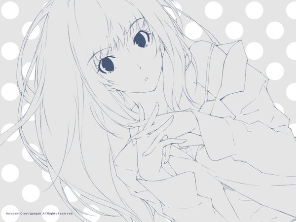 Anime picture 1600x1200 with kara no shoujo innocent grey kuchiki toko sugina miki wallpaper monochrome