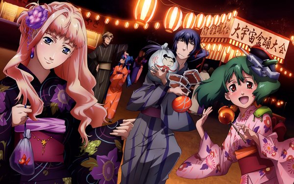 Anime picture 1920x1200 with macross macross frontier sheryl nome ranka lee saotome alto klan klang highres wide image japanese clothes