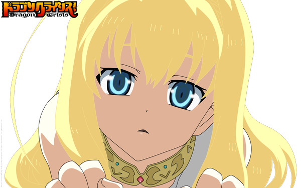 Anime picture 2560x1600 with dragon crisis! rose (dragon crisis) highres blue eyes blonde hair wide image loli close-up vector girl