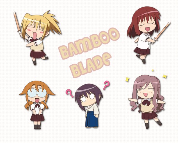 Anime picture 1280x1024 with bamboo blade chibi o o tagme