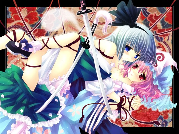 Anime picture 1600x1200 with touhou konpaku youmu saigyouji yuyuko sakurazawa izumi girl