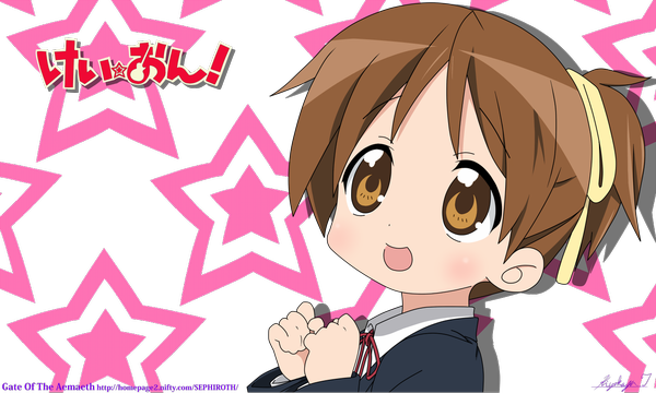 Anime picture 1280x768 with k-on! lucky star kyoto animation hirasawa ui wide image signed transparent background vector parody girl