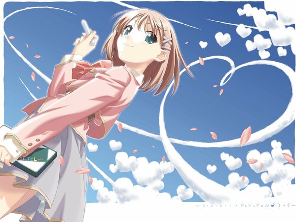 Anime picture 1024x768 with canvas (anime) tachibana amane watanabe akio heart of string soft beauty petals heart tagme