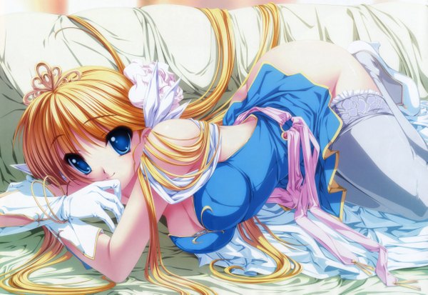 Anime picture 2450x1689 with princess frontier senomoto hisashi highres light erotic thighhighs