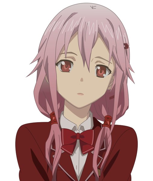 Anime picture 2200x2600 with guilty crown production i.g yuzuriha inori single long hair tall image looking at viewer highres simple background red eyes white background pink hair girl hair ornament hairclip
