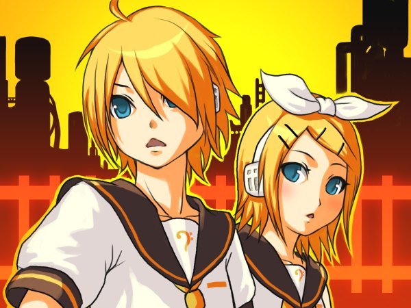 Anime picture 1200x900 with vocaloid kagamine rin kagamine len girl tagme