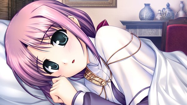Anime picture 1280x720 with aiyoku no eustia long hair blue eyes wide image game cg purple hair girl