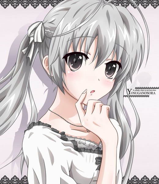 Anime picture 1920x2215 with yosuga no sora kasugano sora wingheart long hair tall image highres twintails grey hair black eyes girl