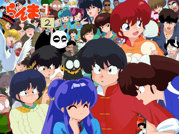 Anime picture 1600x1200 with ranma 1/2 saotome ranma saotome ranma (girl) shampoo (ranma 1/2) tendou akane hibiki ryouga p-chan tendou nabiki mousse saotome genma happosai kunou tatewaki kuonji ukyou tendou kasumi gosunkugi hikaru koron ninomiya hinako ono tofu saotome nodoka tendou souun