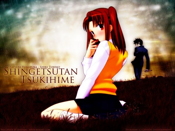 Anime picture 1024x768 with shingetsutan tsukihime type-moon tohno shiki yumizuka satsuki tagme