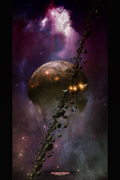 Anime picture 1280x1920 with original tsarye tall image inscription light no people space star (stars) planet spacecraft
