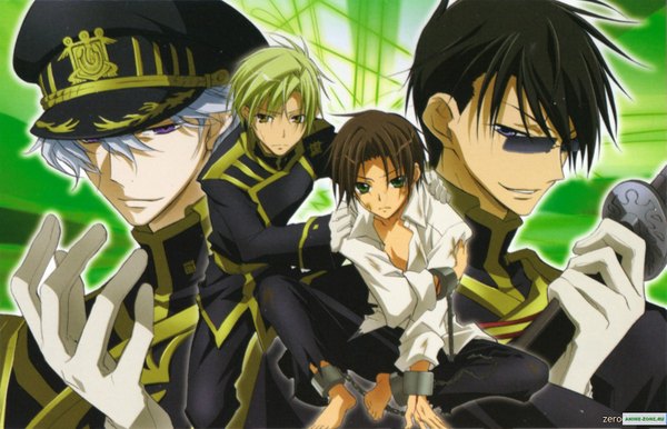 Anime picture 1650x1064 with 07-ghost studio deen teito klein mikage ayanami hyuuga