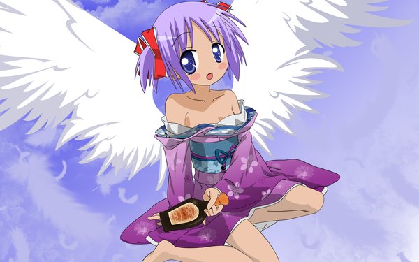 Anime picture 1920x1200 with lucky star kyoto animation hiiragi tsukasa highres wide image girl wings