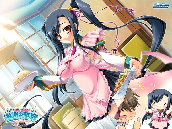 Anime picture 1600x1200 with koihime musou doga kobo kanu katagiri hinata side ponytail apron