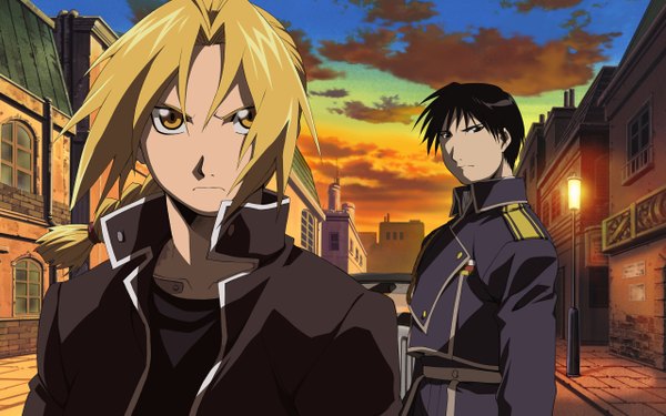 Anime picture 2560x1600 with fullmetal alchemist studio bones highres wide image boy