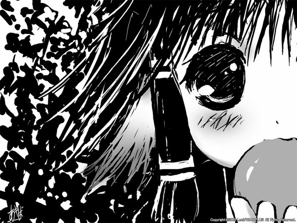 Anime picture 1024x768 with utawareru mono eruruw animal ears monochrome dog ears