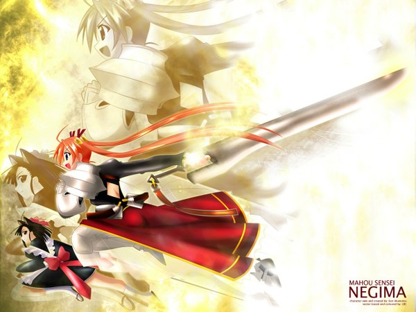 Anime picture 1280x960 with mahou sensei negima! kagurazaka asuna sakurazaki setsuna sword tagme