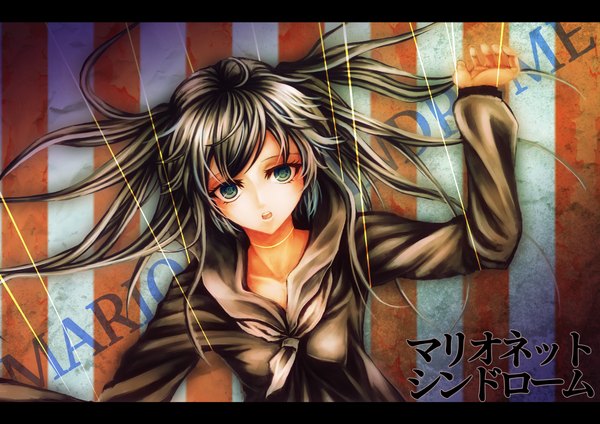 Anime picture 1900x1345 with vocaloid hatsune miku single long hair highres open mouth aqua eyes aqua hair inscription girl