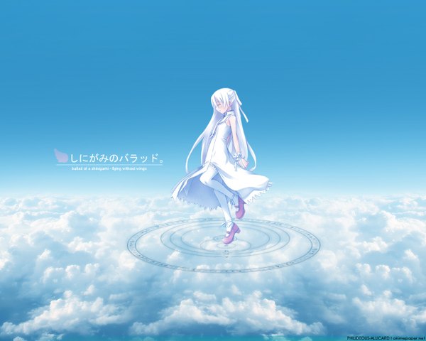 Anime picture 1280x1024 with shinigami no ballad momo (shinigami no ballad) sky cloud (clouds) tagme
