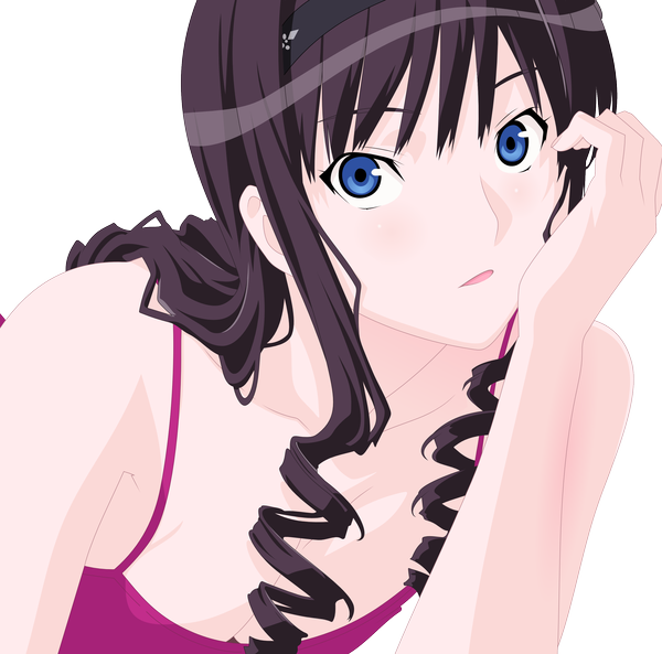 Anime picture 2832x2800 with amagami morishima haruka mike-rmb single long hair highres open mouth blue eyes brown hair drill hair portrait transparent background girl dress